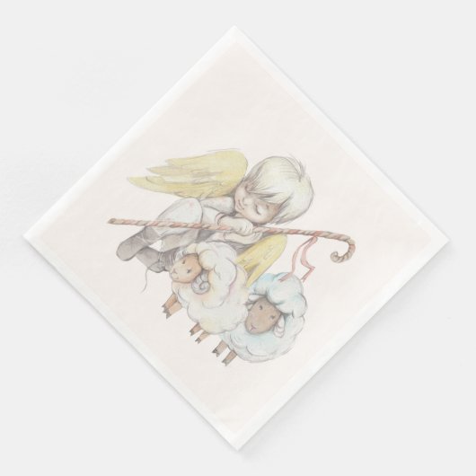 Angel Shepherd met Lambs Pastoral Servet (Hoek)