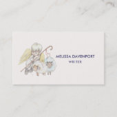 Angel Shepherd met Lambs Pastoral Visitekaartje (Voorkant)