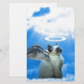 Angel Siamese Kitten Briefpapier (Voorkant / Achterkant)