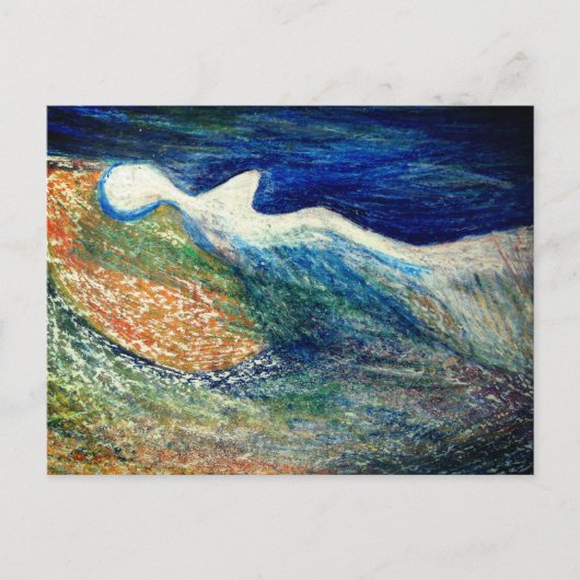 Angel Silhouette Abstracte Kunst Briefkaart (Voorkant)