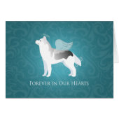 Angel Silver Gray Siberian Husky Pet Sympathcard (Voorkant Horizontaal)