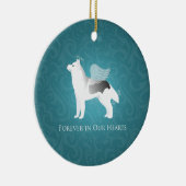 Angel Silver Siberian Husky Dog Pet Memorial Keramisch Ornament (Rechts)