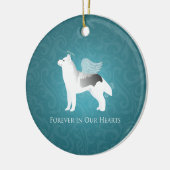 Angel Silver Siberian Husky Dog Pet Memorial Keramisch Ornament (Links)