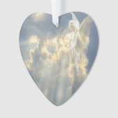 Angel Sky Clouds Dated Photo Custom Ornament (voorkant)