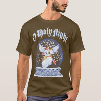 Angel Snow Wereldbol O Holy Night Christmas T-shirt