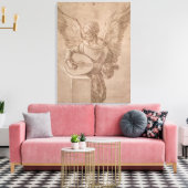 Angel speelde een lat, 1491 canvas afdruk (Insitu (Woonkamer))