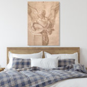 Angel speelde een lat, 1491 canvas afdruk (Insitu (Slaapkamer))