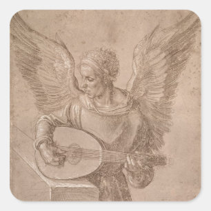Angel speelde een lat, 1491 vierkante sticker