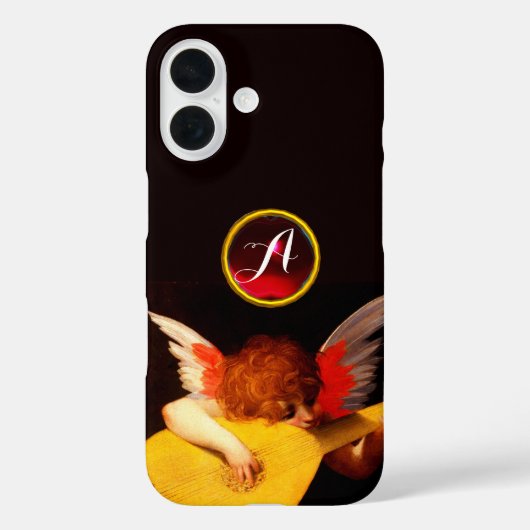 ANGEL SPEELT LUTE Music Making Cherub Monogram Case-Mate iPhone Case (Achterkant)