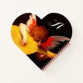 ANGEL SPEELT LUTE Music Making Cherub Monogram Notitieboek (Achterkant)