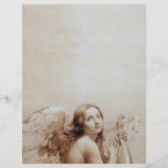ANGEL SPEELT LYRA OVER DE CLOUDS<br><div class="desc">Elegant,  artistiek en klassiek ontwerp-waterverf in witte sepia,  bruine kleuren die opnieuw zijn ontwikkeld uit de Italiaanse kunst van de 18e eeuw.</div>