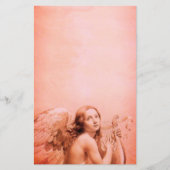 ANGEL SPEELT LYRA OVER DE CLOUDS Antiek Red Briefpapier (Voorkant)