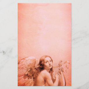 ANGEL SPEELT LYRA OVER DE CLOUDS Antiek Red Briefpapier