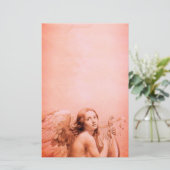 ANGEL SPEELT LYRA OVER DE CLOUDS Antiek Red Briefpapier (Staand voorkant)