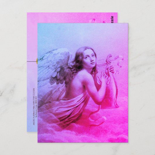 ANGEL SPEELT LYRA OVER DE CLOUDS BRIEFKAART (Voorkant / Achterkant)