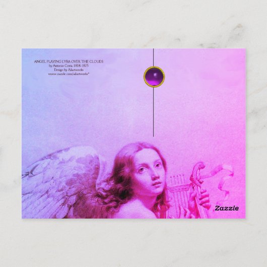 ANGEL SPEELT LYRA OVER DE CLOUDS BRIEFKAART (Achterkant)