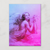 ANGEL SPEELT LYRA OVER DE CLOUDS BRIEFKAART (Voorkant)