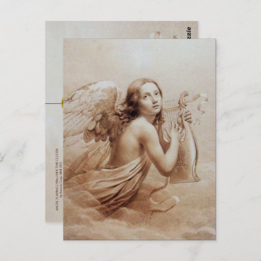 ANGEL SPEELT LYRA OVER DE CLOUDS BRIEFKAART (Voorkant / Achterkant)