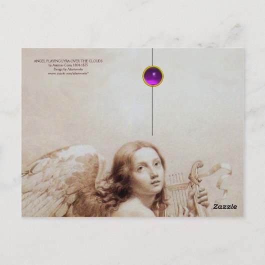 ANGEL SPEELT LYRA OVER DE CLOUDS BRIEFKAART (Achterkant)