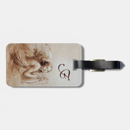 ANGEL SPEELT LYRA OVER DE CLOUDS brown Bagagelabel (Achterkant horizontaal)