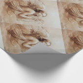 ANGEL SPEELT LYRA OVER DE CLOUDS brown Cadeaupapier (Hoek)