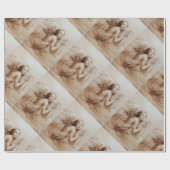ANGEL SPEELT LYRA OVER DE CLOUDS brown Cadeaupapier (Vlak)