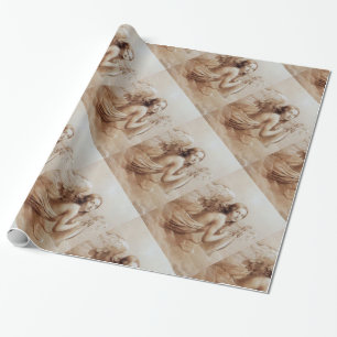 ANGEL SPEELT LYRA OVER DE CLOUDS brown Cadeaupapier