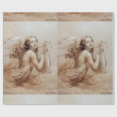 ANGEL SPEELT LYRA OVER DE CLOUDS brown Cadeaupapier (Vlak)