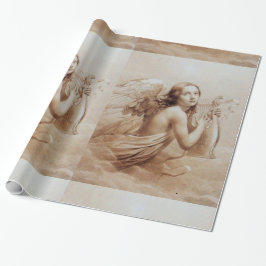 ANGEL SPEELT LYRA OVER DE CLOUDS brown Cadeaupapier