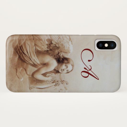 ANGEL SPEELT LYRA OVER DE CLOUDS brown monogram Case-Mate iPhone Case (Achterkant (horizontaal))