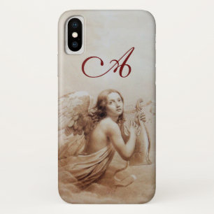 ANGEL SPEELT LYRA OVER DE CLOUDS brown monogram iPhone X Hoesje