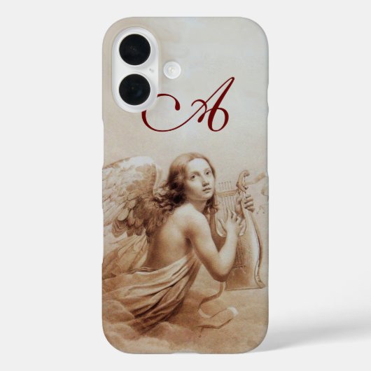 ANGEL SPEELT LYRA OVER DE CLOUDS brown monogram Case-Mate iPhone Case (Achterkant)