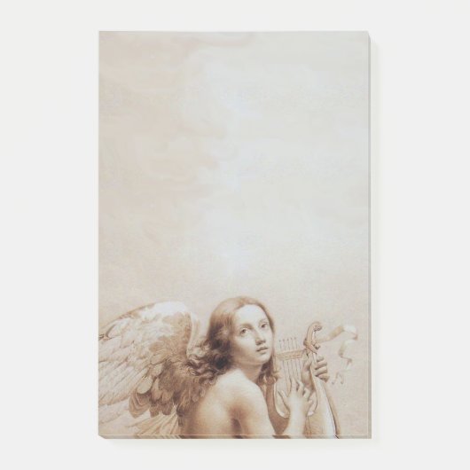 ANGEL SPEELT LYRA OVER DE CLOUDS Brown Sepia Post-it® Notes (Voorkant)
