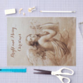 ANGEL SPEELT LYRA OVER DE CLOUDS brown sepia Tissuepapier (Craft)