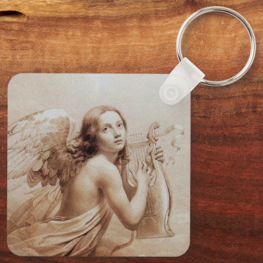 ANGEL SPEELT LYRA OVER DE CLOUDS brown Sleutelhanger (Achterkant)