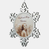 ANGEL SPEELT LYRA OVER DE CLOUDS Brown Tin Sneeuwvlok Ornament (Rechts)