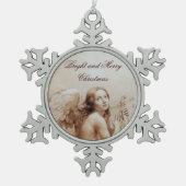 ANGEL SPEELT LYRA OVER DE CLOUDS Brown Tin Sneeuwvlok Ornament (Voorkant)