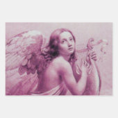 ANGEL SPEELT LYRA OVER DE CLOUDS bruine rode roze Inpakpapier Vel (Voorkant 3)