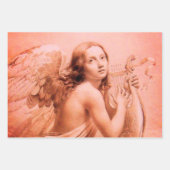 ANGEL SPEELT LYRA OVER DE CLOUDS bruine rode roze Inpakpapier Vel (Voorkant 2)