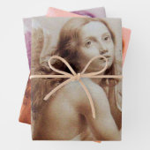 ANGEL SPEELT LYRA OVER DE CLOUDS bruine rode roze Inpakpapier Vel (In situ)