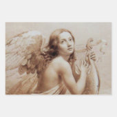 ANGEL SPEELT LYRA OVER DE CLOUDS bruine rode roze Inpakpapier Vel (Voorkant)