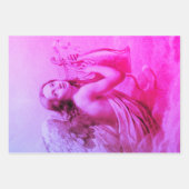 ANGEL SPEELT LYRA OVER DE CLOUDS bruine roze Inpakpapier Vel (Voorkant 2)