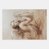 ANGEL SPEELT LYRA OVER DE CLOUDS bruine roze Inpakpapier Vel (Voorkant)