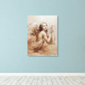 ANGEL SPEELT LYRA OVER DE CLOUDS CANVAS AFDRUK (Insitu (Houten vloer))
