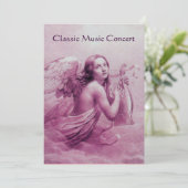 ANGEL SPEELT LYRA OVER DE CLOUDS, champagne Kaart (Staand voorkant)