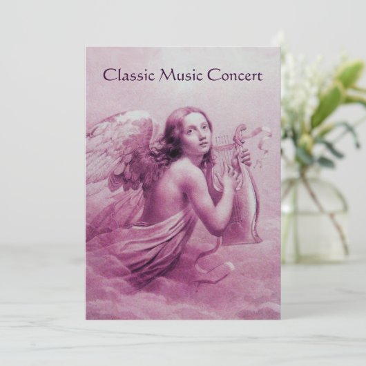 ANGEL SPEELT LYRA OVER DE CLOUDS, champagne Kaart (Staand voorkant)