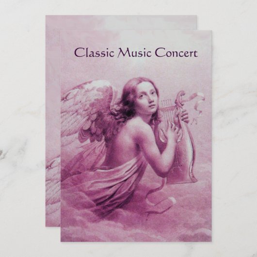 ANGEL SPEELT LYRA OVER DE CLOUDS, champagne Kaart (Voorkant / Achterkant)