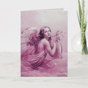 ANGEL SPEELT LYRA OVER DE CLOUDS FEESTDAGEN KAART
