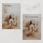 ANGEL SPEELT LYRA OVER DE CLOUDS, Gold Metallic Visitekaartje (Voorkant / Achterkant)