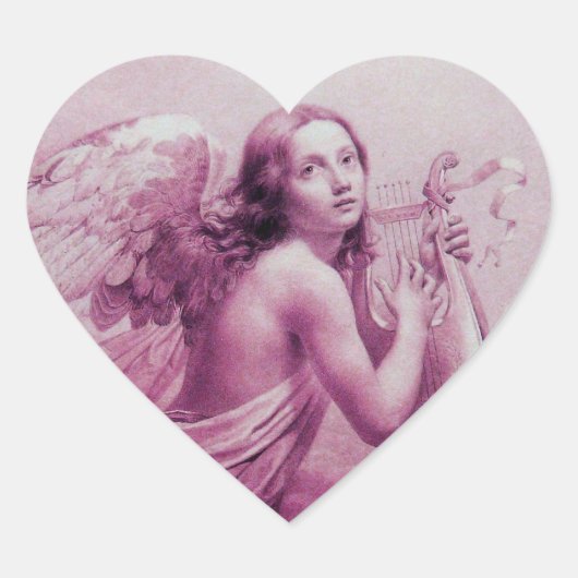 ANGEL SPEELT LYRA OVER DE CLOUDS, hart Sticker (Voorkant)
